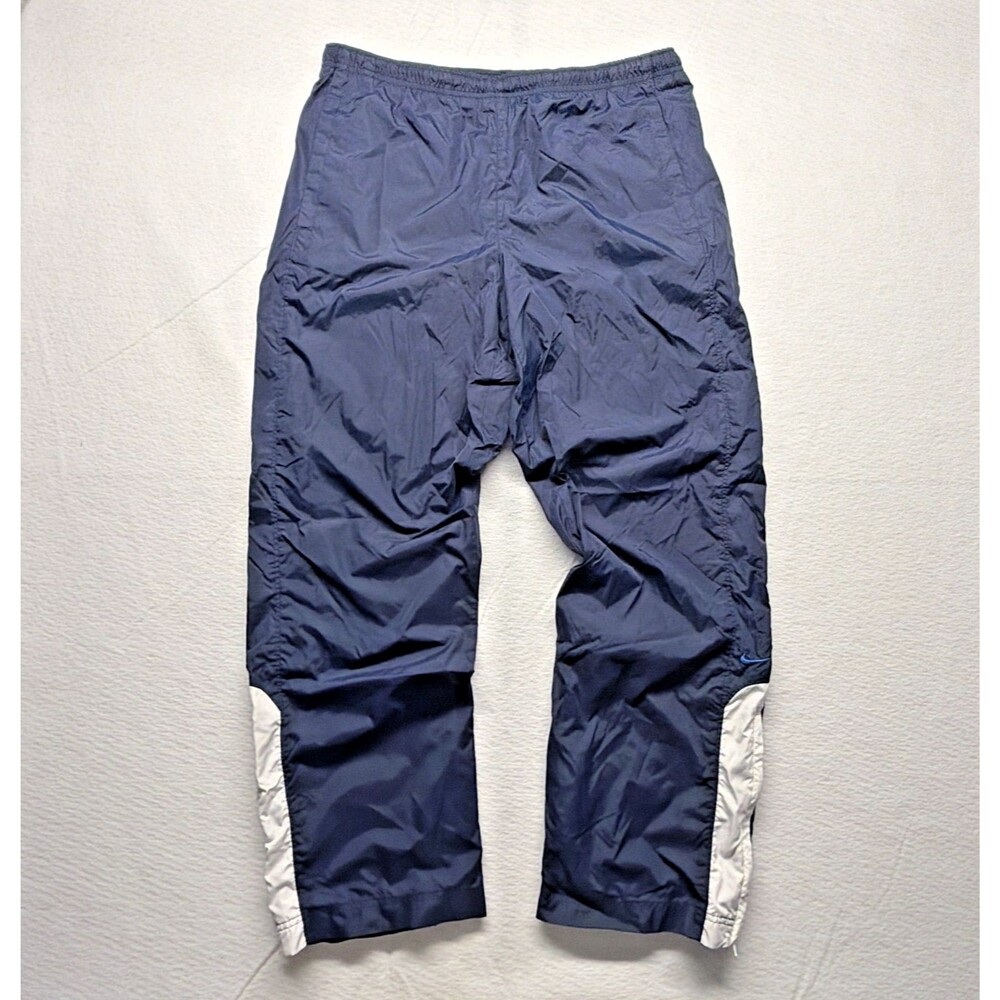 Vintage Y2K Nike Gray Tag Track Pants Blue White Wide Leg - Men’s Size Medium